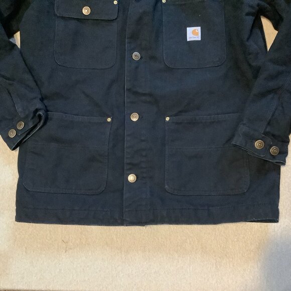 Carhartt Duck Chore Blanket Lined Jacket Coat Black Size Medium - Picture 4 of 13
